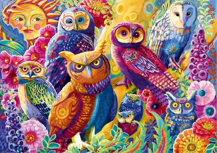 Produktbild Bluebird Puzzle 2000 Bunte Eulen (2000 Teile)