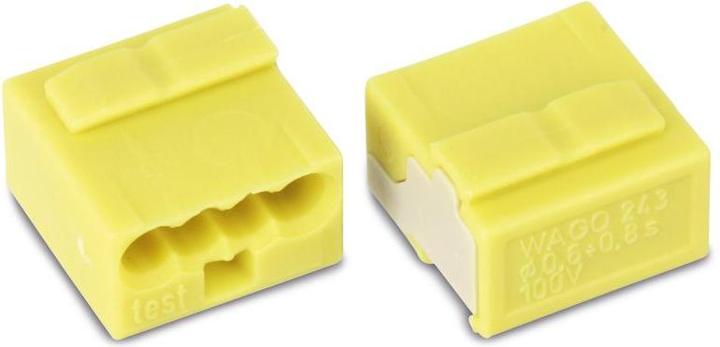 Actual product image Wago plug-in terminal Micro-Wago 4-fold yellow