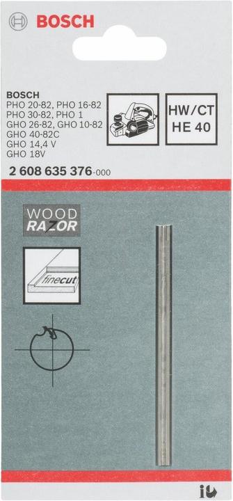 Image du produit Bosch Professional Zubehör Couteau à raboter, 82 mm, tranchant, droit, carbure, 40°, 1 pc.