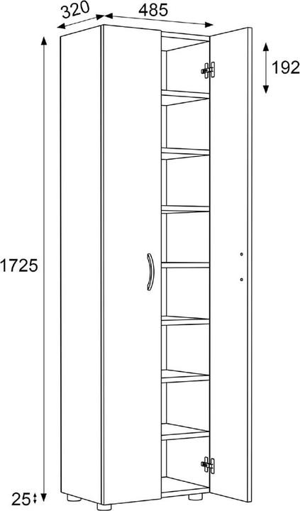 Actual product image VCM XXL Wooden Large Shoe Cabinet Shoe Chest Shoe Rack Boots Large Ulas 8 Compartments (49 x 30 x 173 cm)