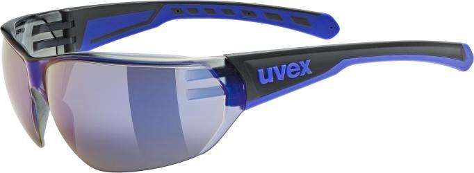 Uvex Sports Equate (black-blue matt, Miroir Bleu)