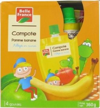 Actual product image Belle France Fruit puree - apple banana