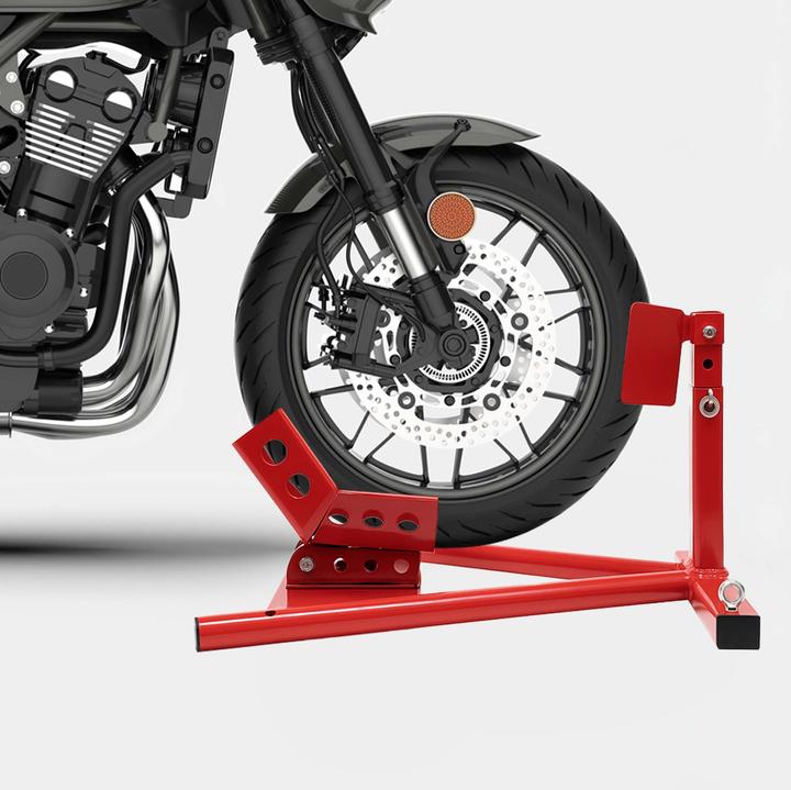 Image du produit Wiltec Support de moto pour Roue avant Pied de montage, pour Roues de 13-17 pouces et 90-130 mm de large