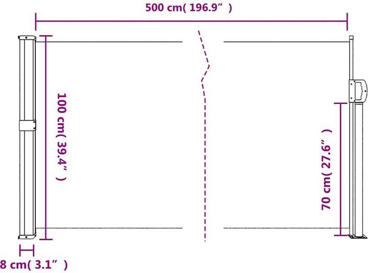 Image du produit VidaXL Store latéral extensible (1 m)