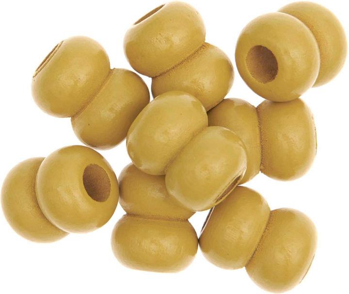 Rico Design Wooden beads macramé yellow, 8 pieces