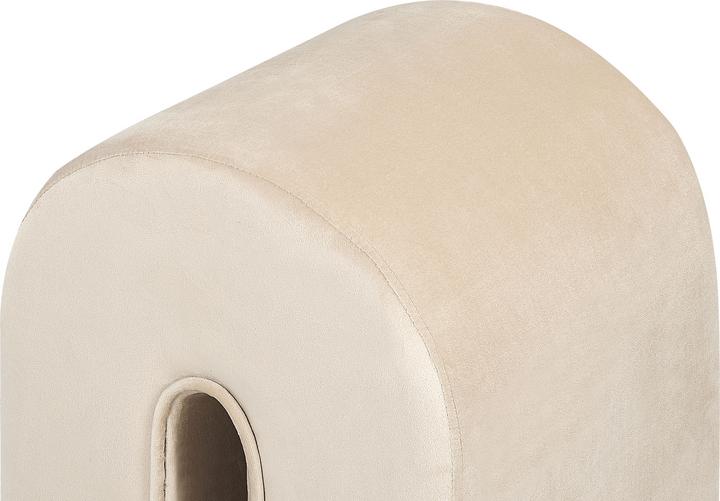 Actual product image Beliani Pouf Velvet Fabric beige 35 x 42 x 42 cm MODOC
