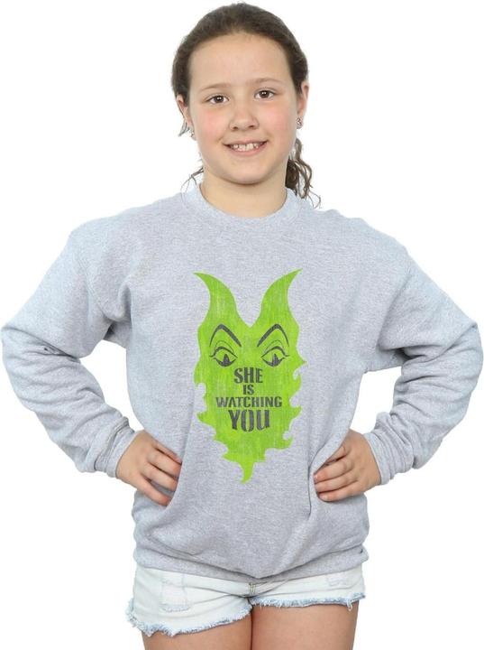 Actual product image Disney Girls The Descendants Maleficent She Is Watching Sweatshirt (140, 146)