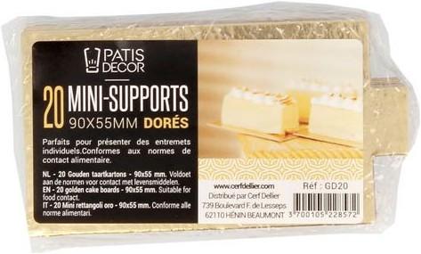 Image du produit Patisdécor Support à pâtisserie - Mini rectangle doré (20pcs) (20 x)
