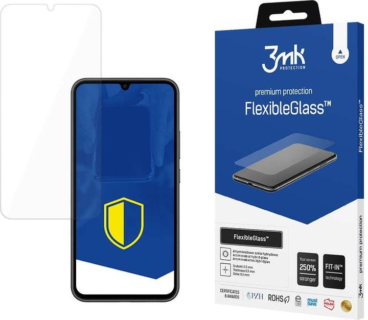 Actual product image 3MK Tempered glass for Samsung Galaxy A34 5G hybrid flexi 7H series FlexibleGlass (1 Piece, Samsung Galaxy A34 5G)