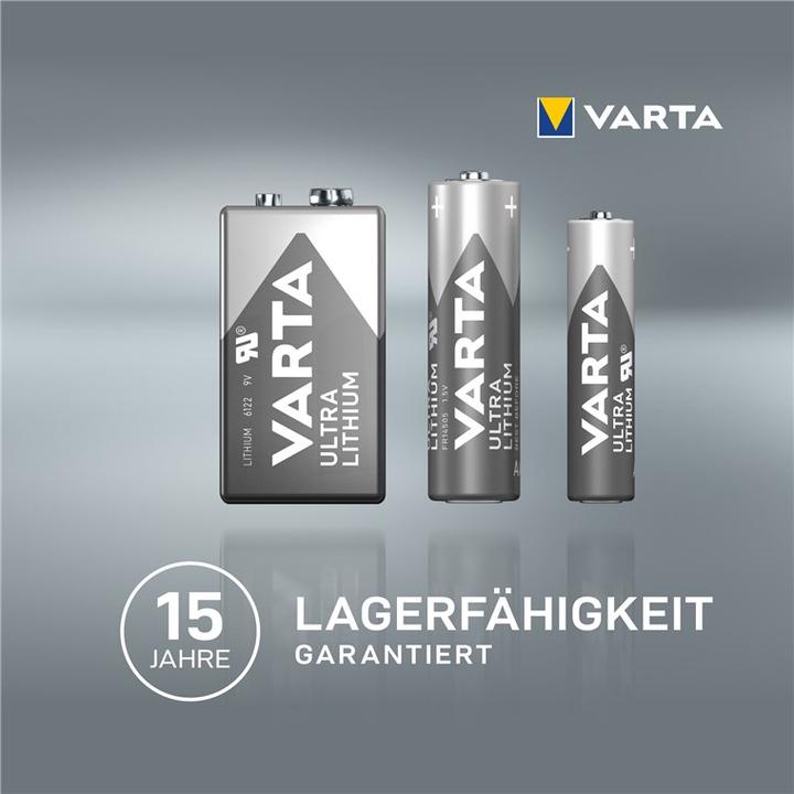 Actual product image Varta ULTRA Lithium (1 pcs., 9V Block, 1200 mAh)