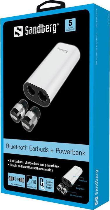 Immagine prodotto Sandberg Auricolari Bluetooth + Powerbank (3 h, Senza fili)