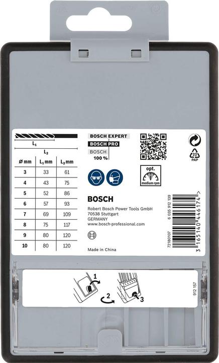 Immagine prodotto Bosch Professional Zubehör Set di punte per legno PRO. 8 pezzi. (5 mm, 6 mm, 7 mm, 8 mm, 9 mm, 10 mm, 3 mm, 4 mm)