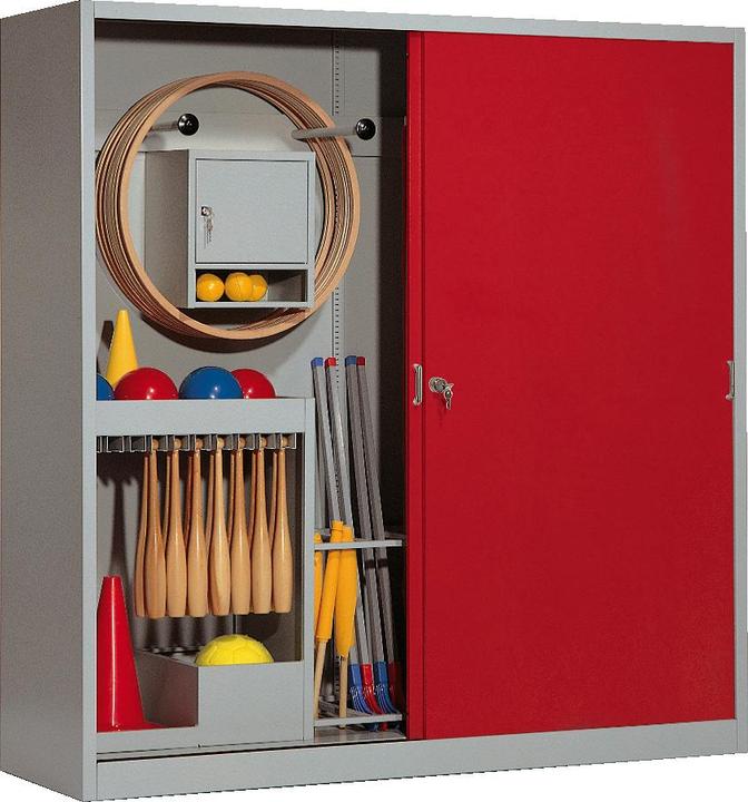 C+P Sportgeräteschrank (HxBxT: 195x190x60 cm, mit Vollblech-Schiebetüren, Typ 5)