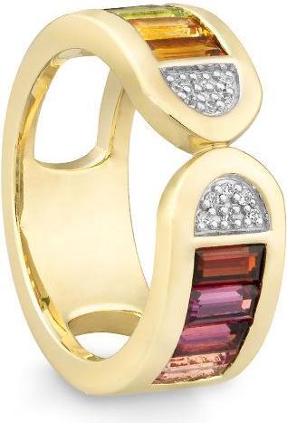 Produktbild Breuning RING - E.RHODOLITH/E.ROSA TURMALIN/Brill. 0,06 Ct. H/si (48, 585/14 K Gold)