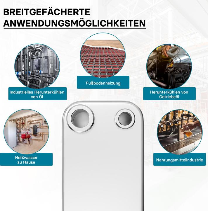 Produktbild Wiltec Edelstahl Wärmetauscher 40 Platten 165 kW Plattenwärmetauscher Wärmeüberträger