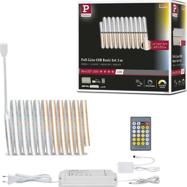 Immagine prodotto Paulmann MaxLED 1000 Set di strisce COB a linea intera (Bianco, 300 cm, Interno)