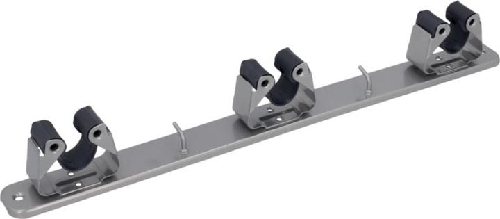 Inofix 3-fold broom holder, matt chrome