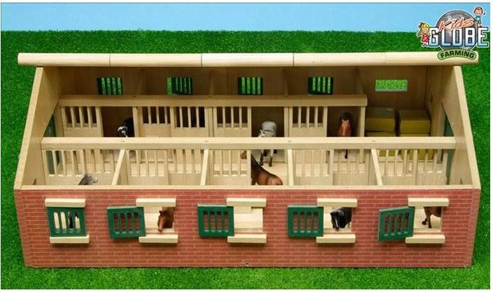 Actual product image Sombo Horse stable wood with 9 horse stables 1:32