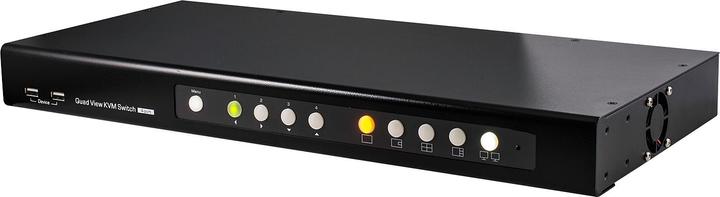 Produktbild Lindy Quad View KVM Switch Pro. 4 Ports DVI, USB 2.0 und Audio