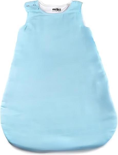 Milkii Schlafsack mit Merino-Füllung & Baumwolle-Musselin, Himmelblau - 6-12 Monate