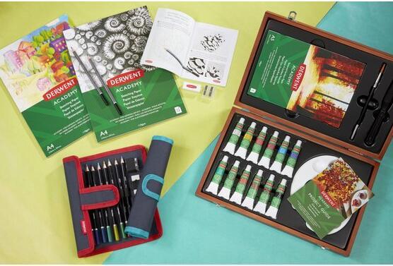 Actual product image Derwent Acrylic Paint Acrylic Wooden Box Multicolored (Multicoloured, 12 ml)