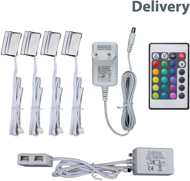 Immagine prodotto B.K.Licht Illuminazione per scaffali in vetro a LED set di 4