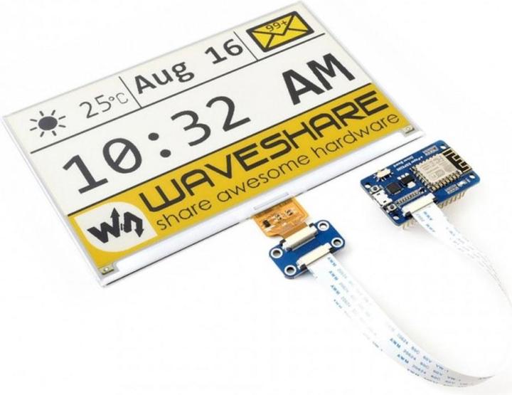 Actual product image WaveShare ESP8266 Universal Raw e-Paper Driver Board WiFi