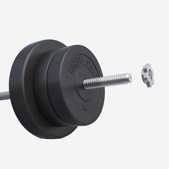 Immagine prodotto Gorilla Sports Set di bilancieri (4 x 1,25 kg, 4 x 2,5 kg, 2 x 5 kg, 2 x 10 kg, 2 x 15 kg)