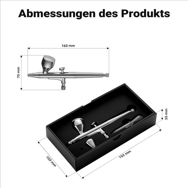 Immagine prodotto Wiltec Pistola per aerografo X501 Designs con ugello da 0,3 mm Tazza per liquidi