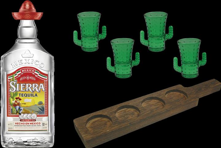 Actual product image Mayer - the gift factory Tequila set with 4 cactus shot glasses 350ml - 38% vol.