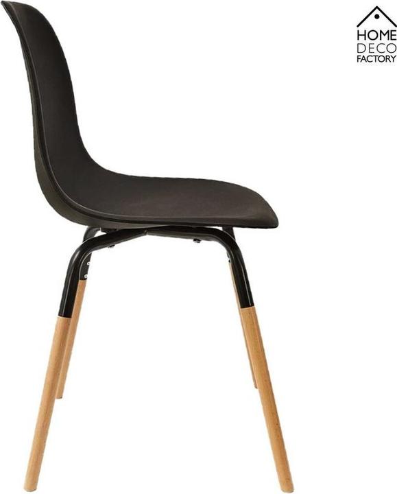 Image du produit WfG Skandinavischer Designer STUHL Esszimmerstuhl | Kunststoff Sitz und Beine aus Holz SCHWARZ