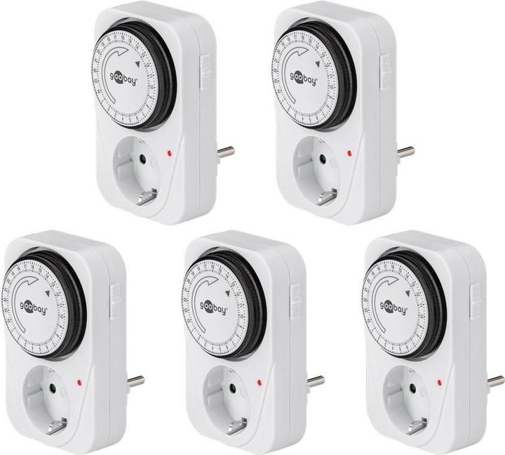 Immagine prodotto Goobay Timer analogico, 5 pezzi, bianco