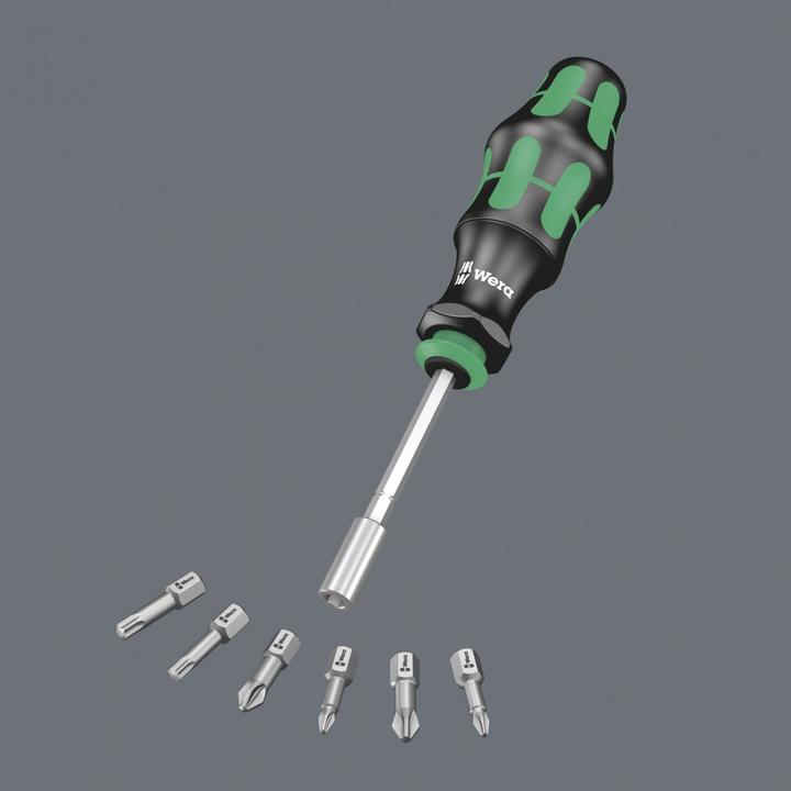 Actual product image Wera Kraftform Kompakt 28 B (PH2X 25mm, PH1 x 25 mm, Pz2x25mm, slot 1 x 5.5 x 25 mm, PZ 1 x 25, slot 1.2 x 6.5 x 25 mm)