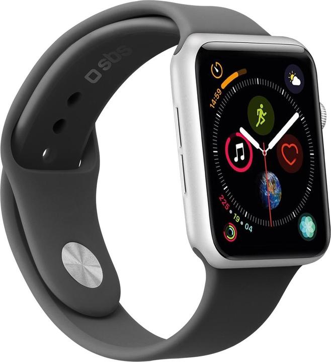 Actual product image SBS Strap for Apple Watch Series 3/4/5/6/7/SE 44mm size M black (Silicone, 4)