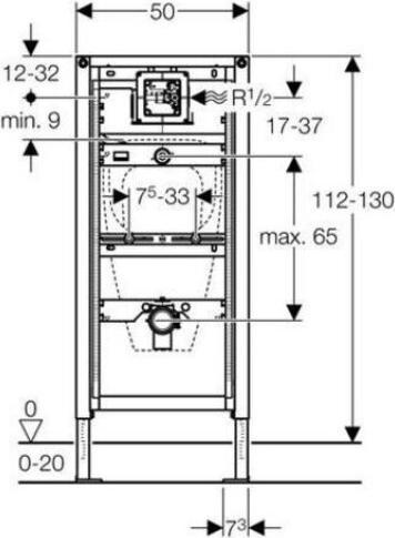 Image du produit Geberit Elément de bâti-support Duofix pour urinoir 111.616.00.1