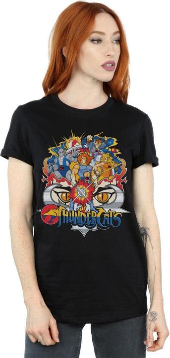Actual product image Thundercats Womens/Ladies Action Group Shot Cotton Boyfriend T-Shirt (5XL)