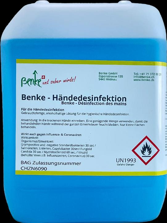 Benke Händedesinfektionsmittel - Swiss Made - 5 Liter (5000 ml)