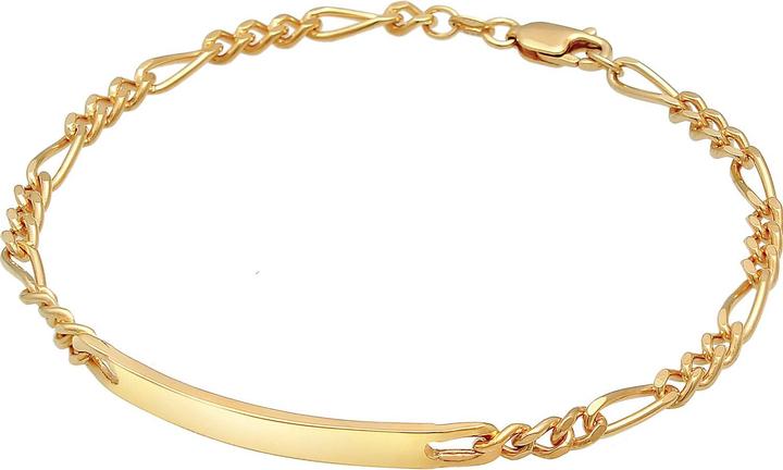 Produktbild Kuzzoi Armband Herren ID Platte Figaro Klassisch 925 Silber (21 cm, 925er Silber)