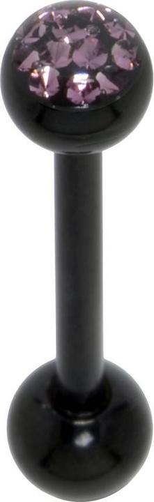 Immagine prodotto Bijouteria Piercing lingua (Acciaio chirurgico 316L, Resina epossidica, Vetro (di orologio), Rivestimento PVD (nero))