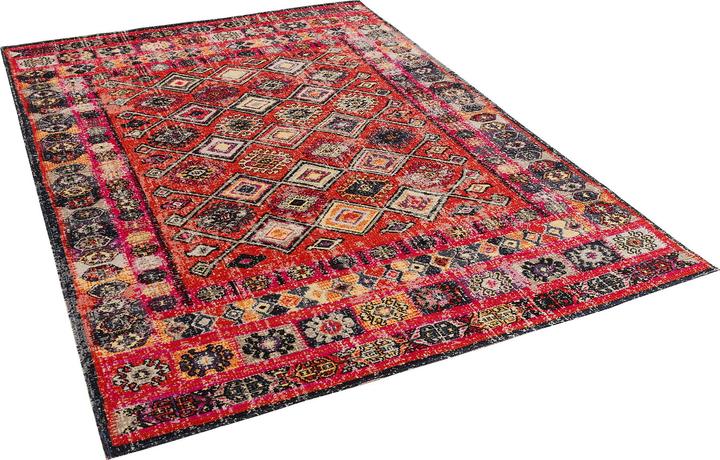 Produktbild Pergamon Kurzflor Designer Teppich Modern Vintage Orient Muster (140 x 200 cm)