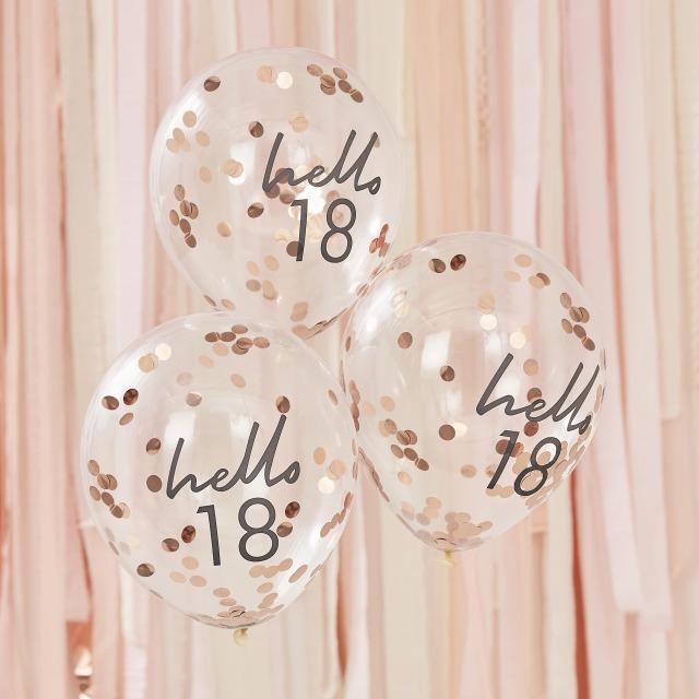 Image du produit Ginger Ray Ballons d'anniversaire 18 ans avec confettis
