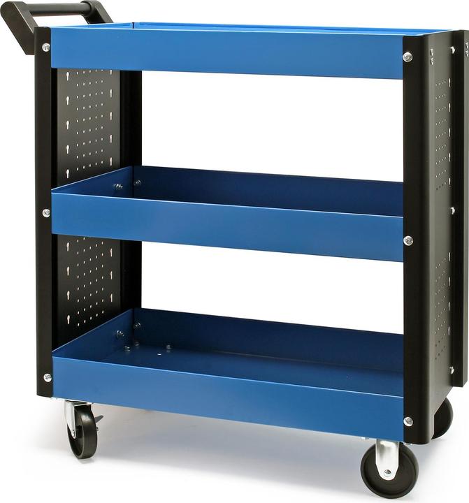 Actual product image Wiltec Workshop Tool Cart with Handle, 3 Storage Trays and Plastic Wheels (3 x)