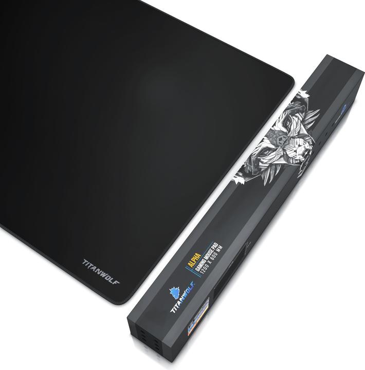 Image du produit Titanwolf Tapis de souris de jeu, Tapis de souris XXXL Speed 1200 x 600 mm, Vitesse & Précision, inscription (3XL)
