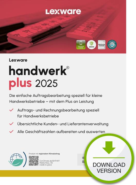 Produktbild Lexware handwerk plus 2025 Download Jahresversion (365-Tage) (1 User, 12 Monate)