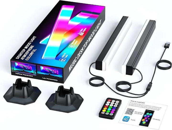 Image du produit Hermex 2er Set LED-Umgebungslicht Stehlampe Hintergrund-Beleuchtung Desktop-Licht