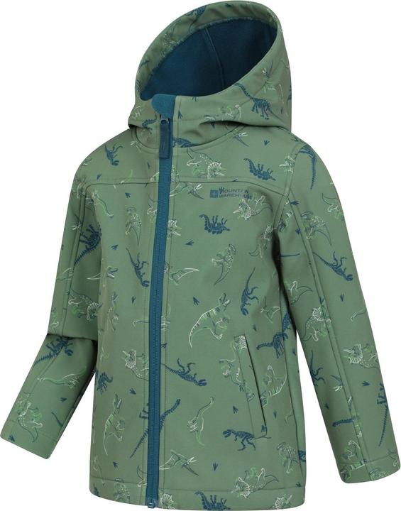 Actual product image Mountain Warehouse Childrens/Kids Exodus II Dinosaurs Water Resistant Soft Shell Jacket (128)