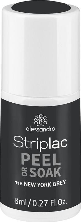 Alessandro Striplac Peel or Soak New York Grey 8 ml (Grau, Abziehbarer Nagellack)