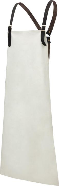 Actual product image Nitras Full leather apron, light grey (colour code: 1300), 80 x 100 cm, with adjustable black core (One size)
