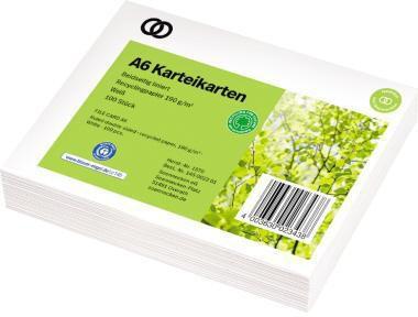 Image du produit Soennecken Fiche oeco Recycling DIN A6 ligné blanc 100 pcs/paquet (A6, 190 g/m², 100 x)