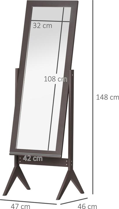 Image du produit Homcom Miroir sur pied (47 x 46 x 148 cm)